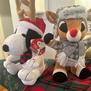 Musical NEW Snoopy (NWT) & Vintage Rudolf songs and dances with light up nose.